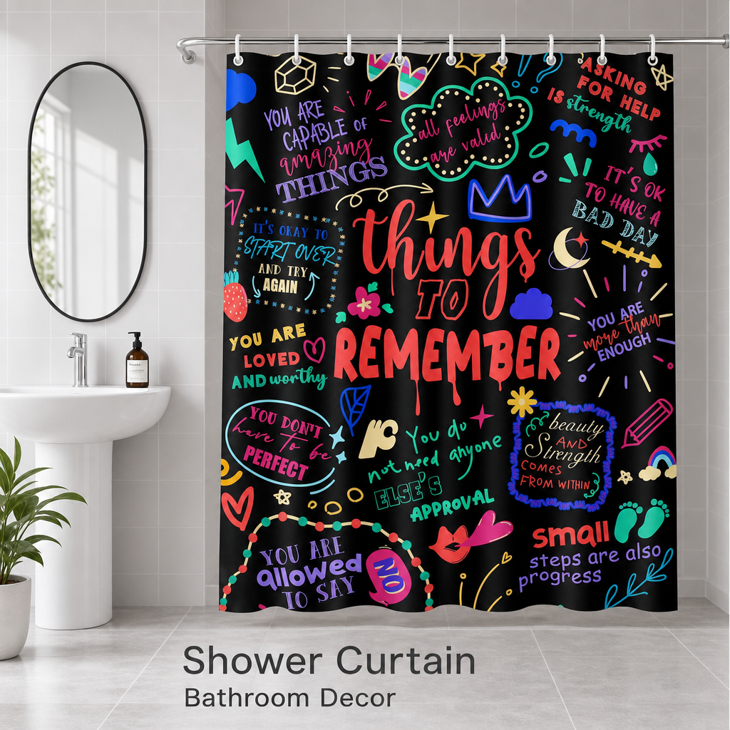 Interior Design Quotes - Funny Inspirational Quotes Shower Curtain Graffiti