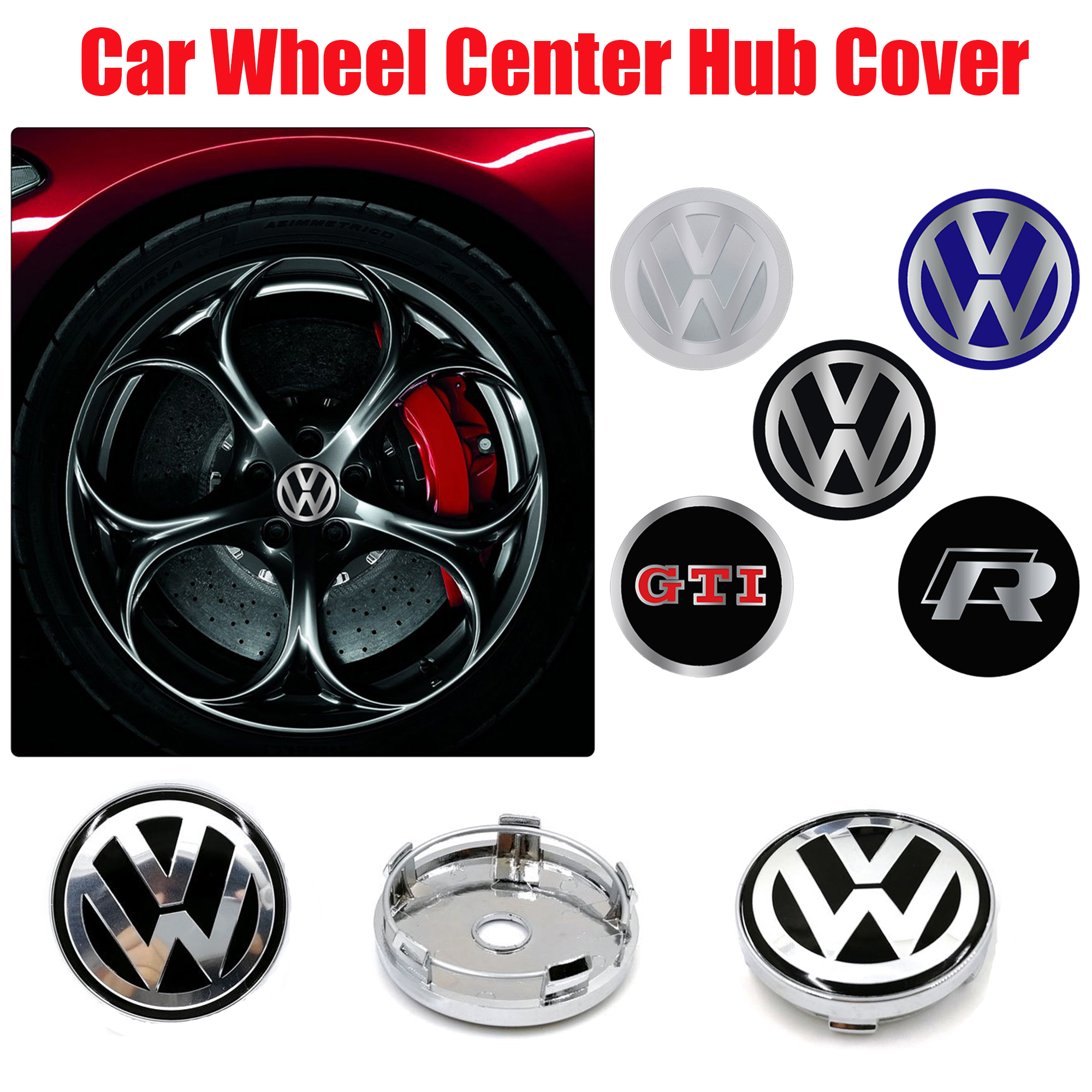 Interior Design Logo - 4Pcs 60/63/68MM Car Wheel Center Hub