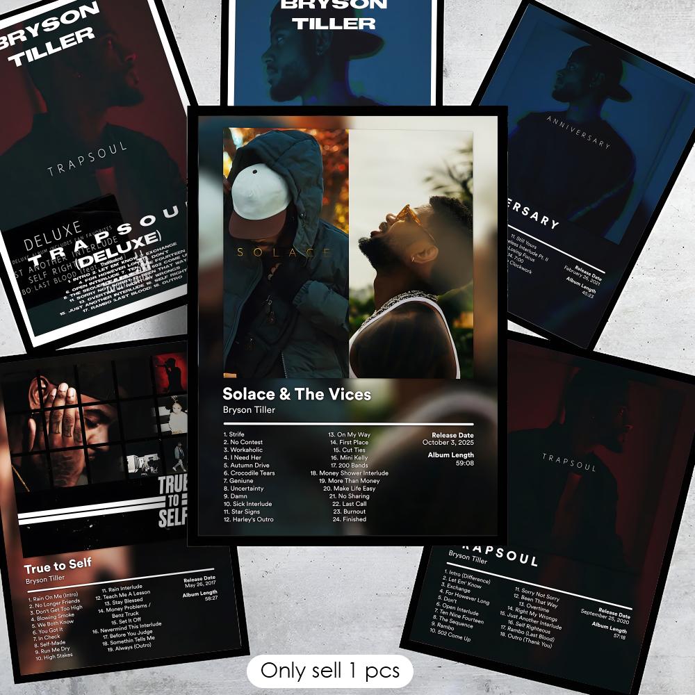 Interior Design Drawing - B-Bryson Tiller Rapper Album Painting Calligraphy