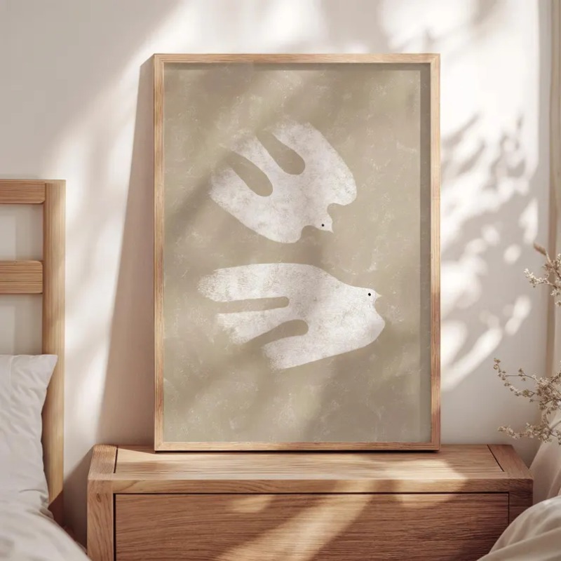 Minimalist Picasso Dove Peace  – Interior Design Drawing Bewertung und Preis