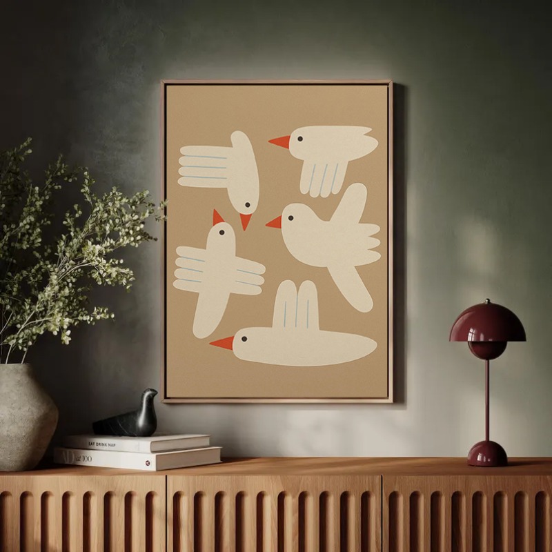 Minimalist Picasso Dove Peace  – Interior Design Drawing Bewertung und Preis