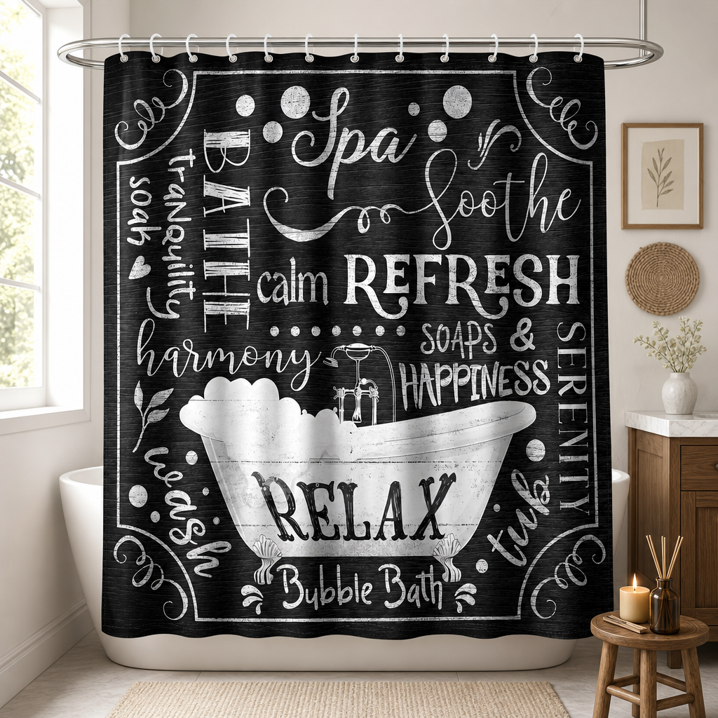 Chalkboard Style Shower Curtai – Interior Design Quotes Bewertung und Preis