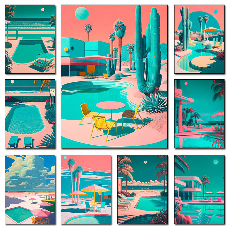 Retro Futuristic Beachside Pal – Interior Design Drawing Bewertung und Preis