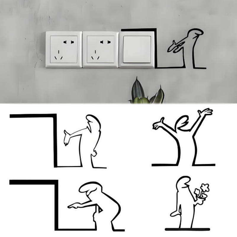 New！Minimalist Switch Sticker  – Interior Design Drawing Bewertung und Preis