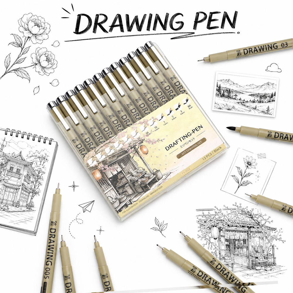 12 Size Fine Line Micron Pens  – Interior Design Drawing Bewertung und Preis