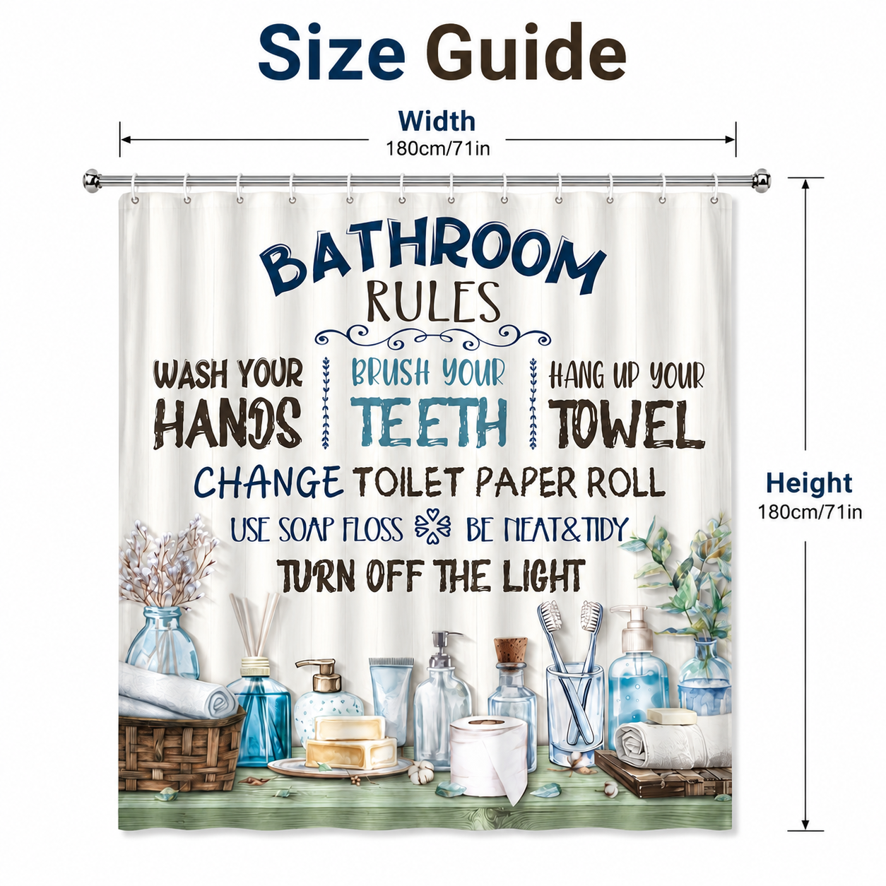 Bathroom Rules Shower Curtain  – Interior Design Quotes Bewertung und Preis