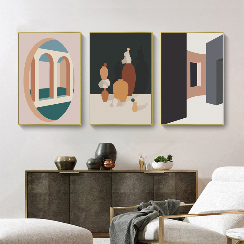 Retro Morandi Building Canvas  – Interior Design Build Bewertung und Preis