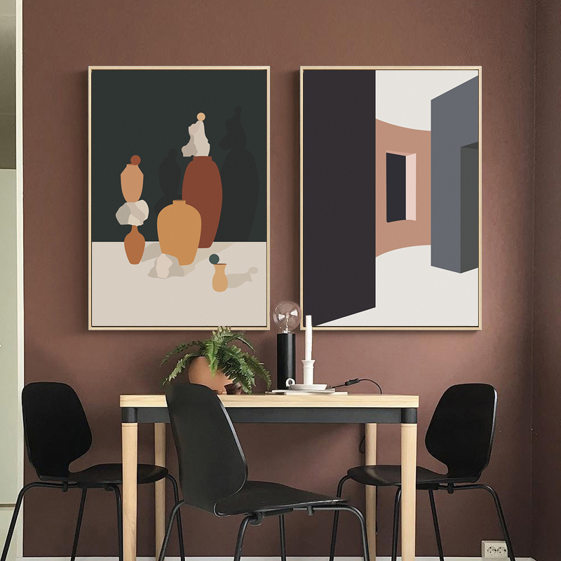 Retro Morandi Building Canvas  – Interior Design Build Bewertung und Preis