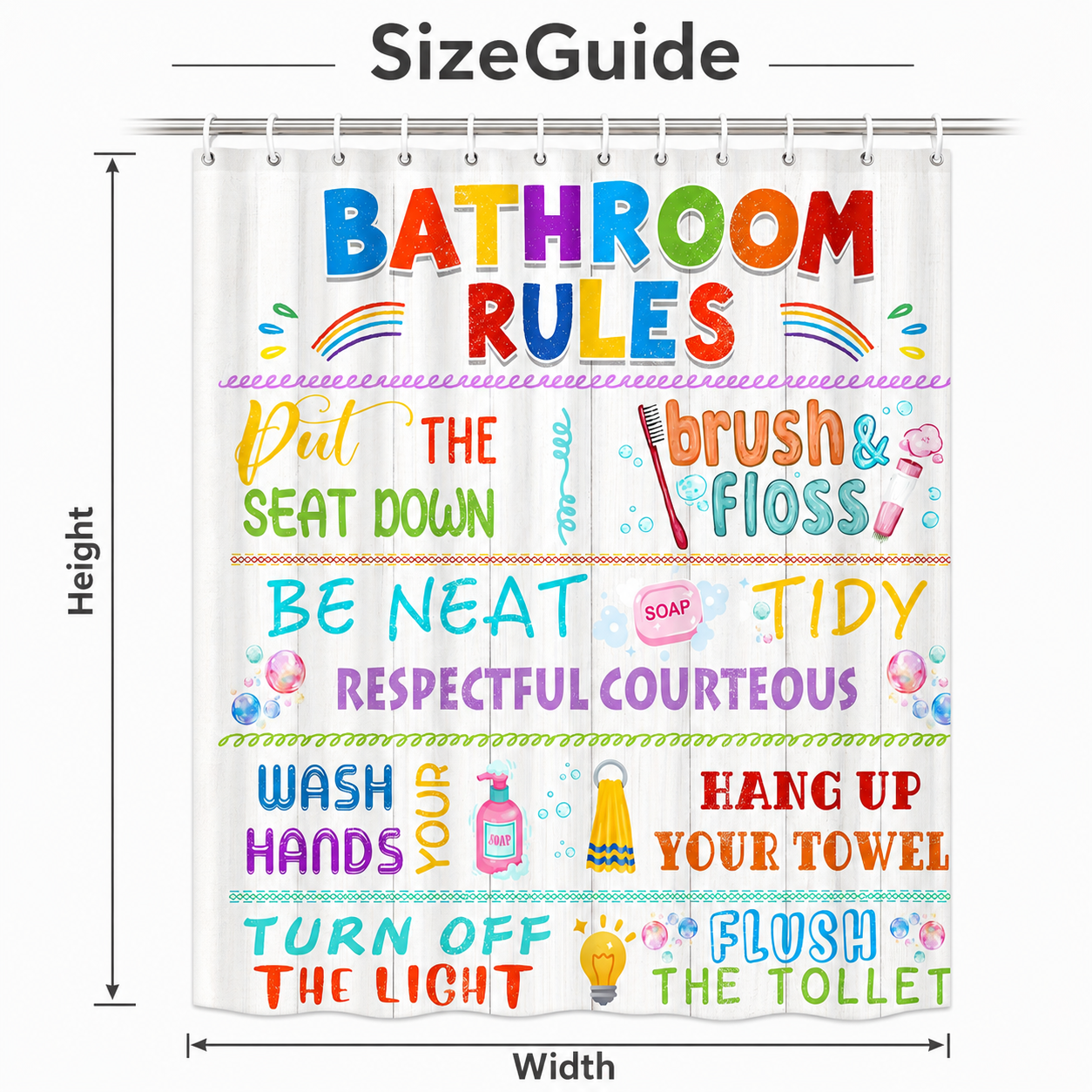 Bathroom Rules Shower Curtain  – Interior Design Quotes Bewertung und Preis