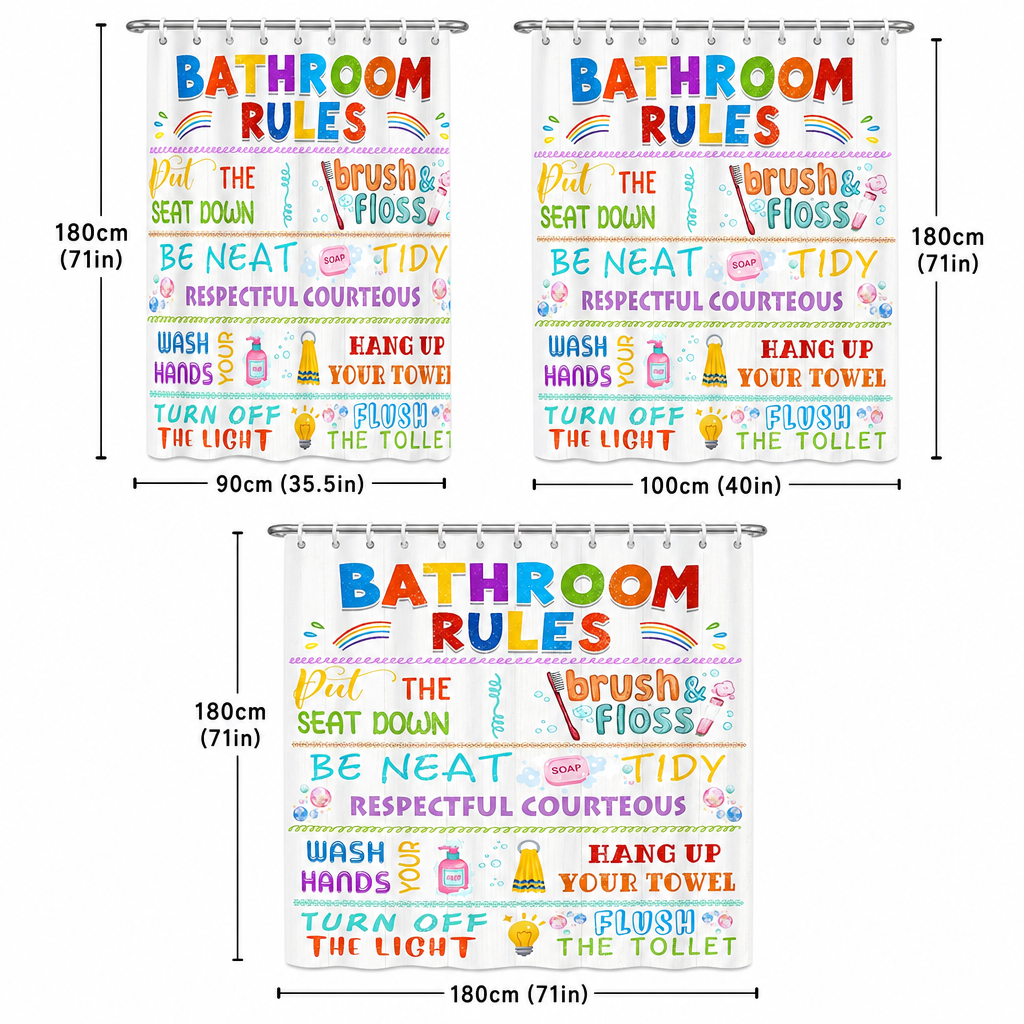 Bathroom Rules Shower Curtain  – Interior Design Quotes Bewertung und Preis